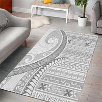 Tokelau White Sunday Area Rug Lotu Tamaiti Ngatu Tokelau Feletoa Manulua LT9 - Polynesian Pride