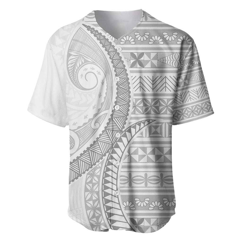 Tokelau White Sunday Baseball Jersey Lotu Tamaiti Ngatu Tokelau Feletoa Manulua LT9 White - Polynesian Pride