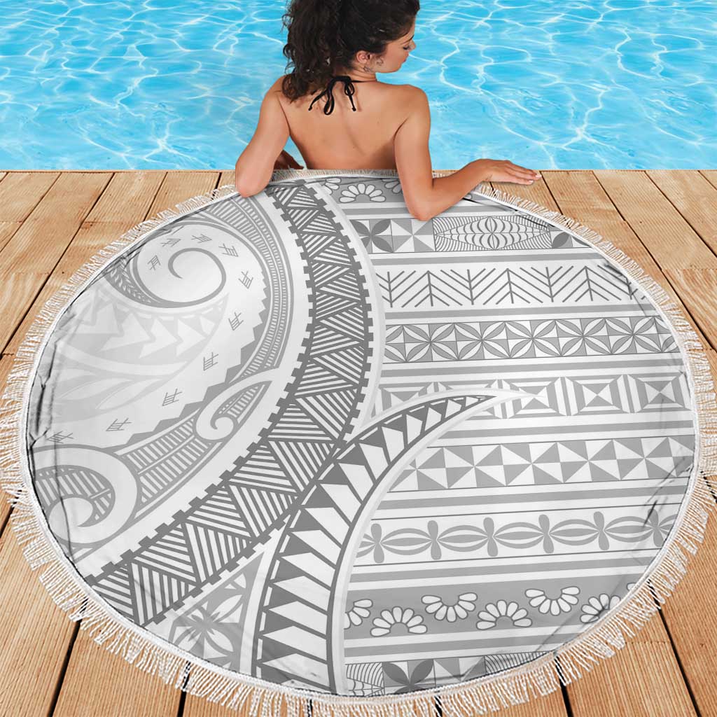 Tokelau White Sunday Beach Blanket Lotu Tamaiti Ngatu Tokelau Feletoa Manulua LT9 - Polynesian Pride