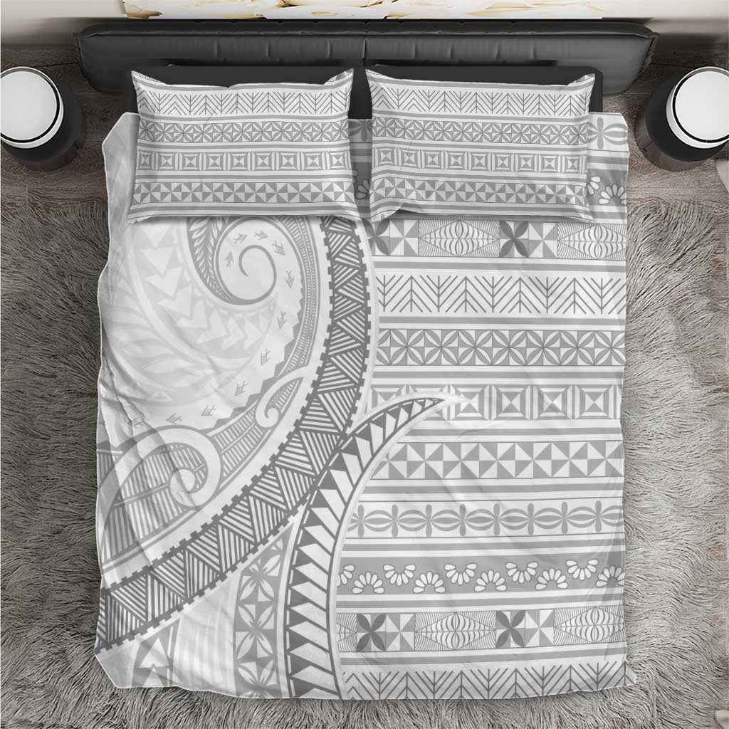 Tokelau White Sunday Bedding Set Lotu Tamaiti Ngatu Tokelau Feletoa Manulua LT9 White - Polynesian Pride