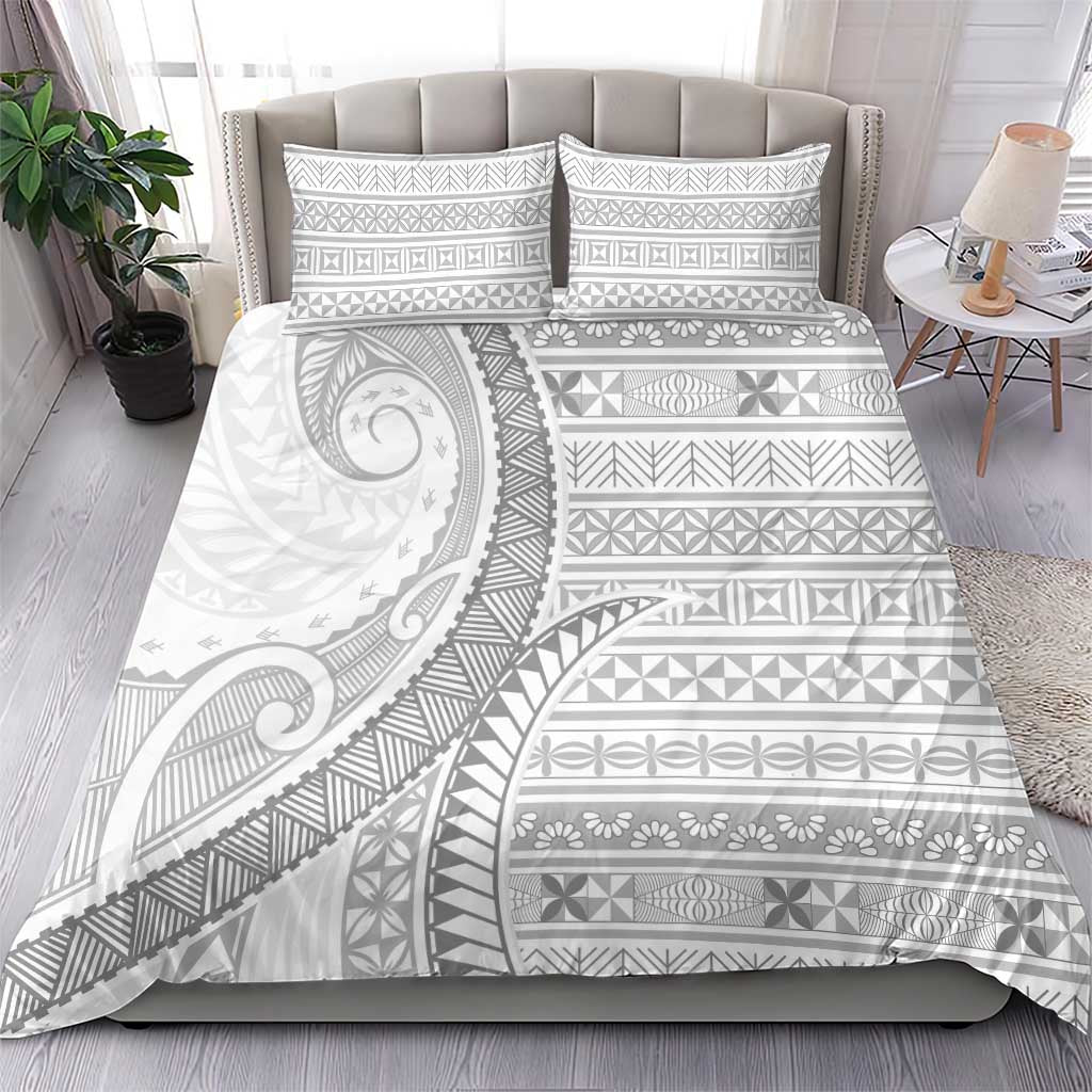 Tokelau White Sunday Bedding Set Lotu Tamaiti Ngatu Tokelau Feletoa Manulua LT9 - Polynesian Pride