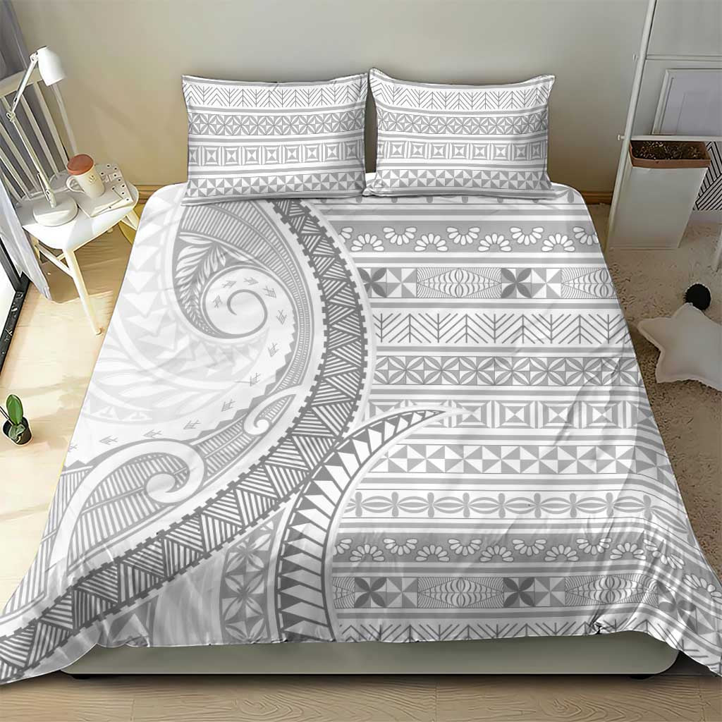 Tokelau White Sunday Bedding Set Lotu Tamaiti Ngatu Tokelau Feletoa Manulua LT9 - Polynesian Pride