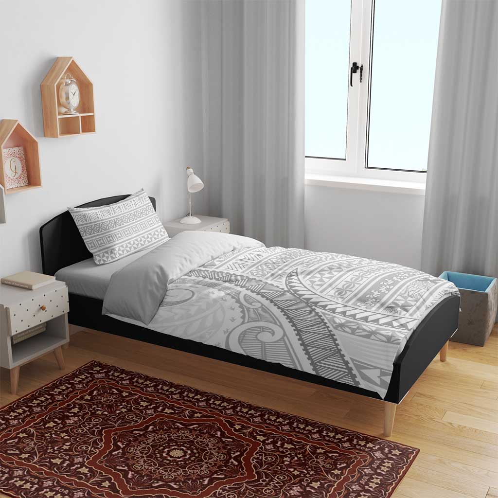 Tokelau White Sunday Bedding Set Lotu Tamaiti Ngatu Tokelau Feletoa Manulua LT9 - Polynesian Pride
