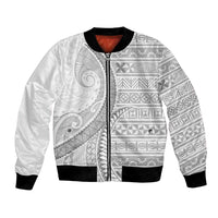 Tokelau White Sunday Bomber Jacket Lotu Tamaiti Ngatu Tokelau Feletoa Manulua LT9 Unisex White - Polynesian Pride