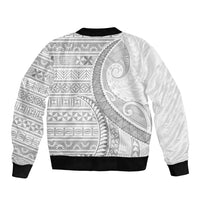Tokelau White Sunday Bomber Jacket Lotu Tamaiti Ngatu Tokelau Feletoa Manulua LT9 - Polynesian Pride