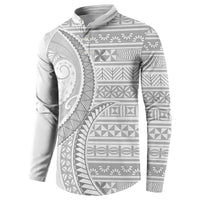 Tokelau White Sunday Button Sweatshirt Lotu Tamaiti Ngatu Tokelau Feletoa Manulua LT9 - Polynesian Pride