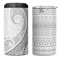 Tokelau White Sunday 4 in 1 Can Cooler Tumbler Lotu Tamaiti Ngatu Tokelau Feletoa Manulua LT9 One Size: 16 oz White - Polynesian Pride