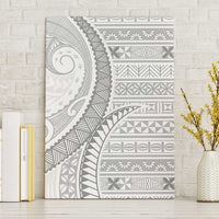 Tokelau White Sunday Canvas Wall Art Lotu Tamaiti Ngatu Tokelau Feletoa Manulua LT9 Without Frame White - Polynesian Pride