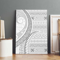 Tokelau White Sunday Canvas Wall Art Lotu Tamaiti Ngatu Tokelau Feletoa Manulua LT9 - Polynesian Pride