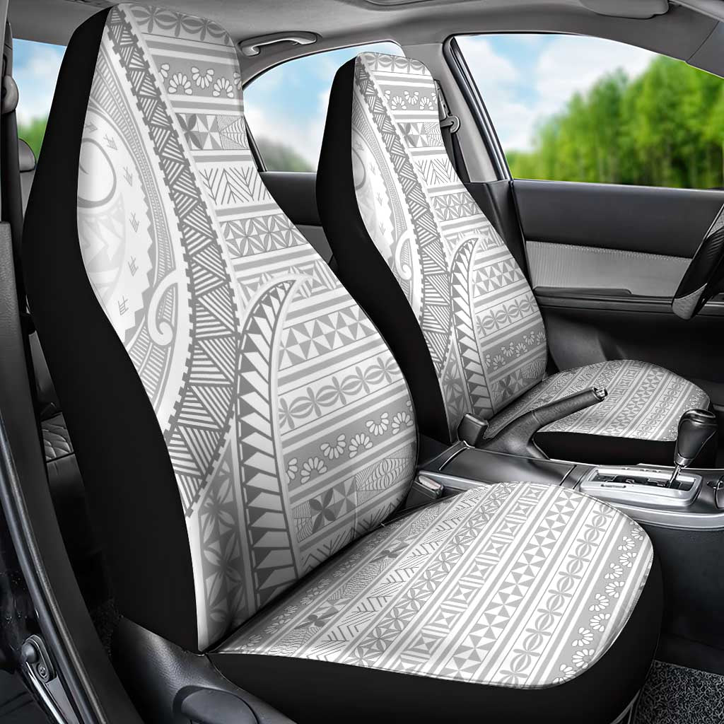 Tokelau White Sunday Car Seat Cover Lotu Tamaiti Ngatu Tokelau Feletoa Manulua LT9 - Polynesian Pride