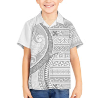 Tokelau White Sunday Family Matching Short Sleeve Bodycon Dress and Hawaiian Shirt Lotu Tamaiti Ngatu Tokelau Feletoa Manulua LT9 Son's Shirt White - Polynesian Pride