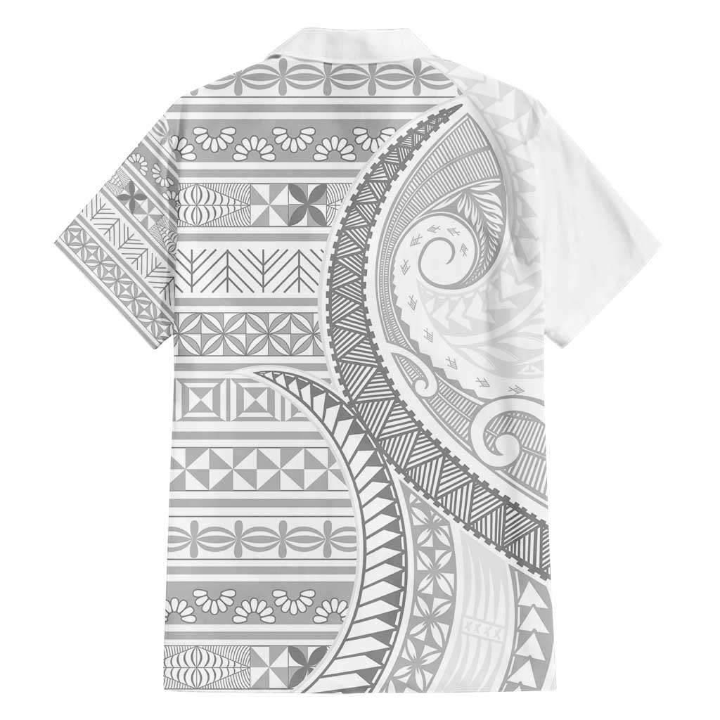 Tokelau White Sunday Family Matching Summer Maxi Dress and Hawaiian Shirt Lotu Tamaiti Ngatu Tokelau Feletoa Manulua LT9 - Polynesian Pride