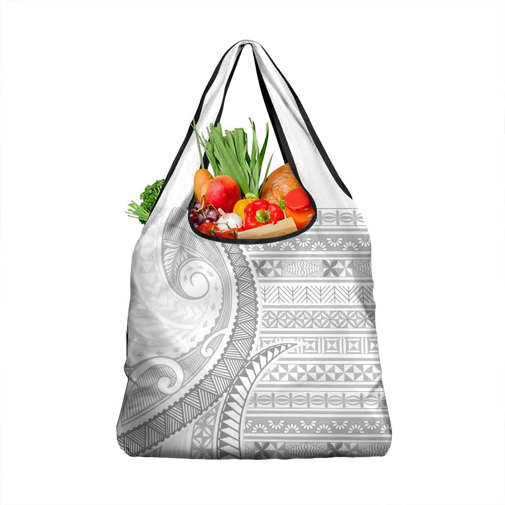 Tokelau White Sunday Grocery Bag Lotu Tamaiti Ngatu Tokelau Feletoa Manulua LT9 1-pack One Size White - Polynesian Pride