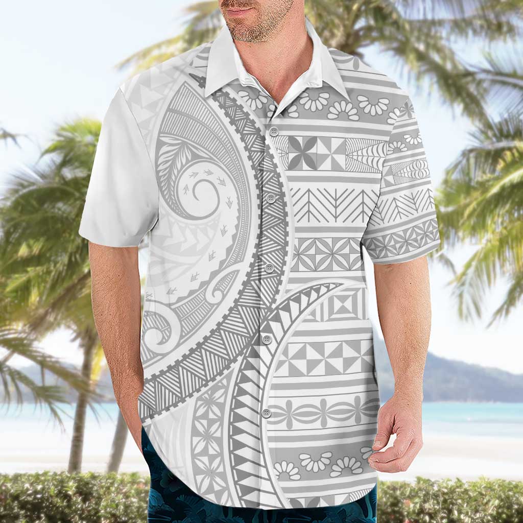 Tokelau White Sunday Hawaiian Shirt Lotu Tamaiti Ngatu Tokelau Feletoa Manulua LT9 - Polynesian Pride