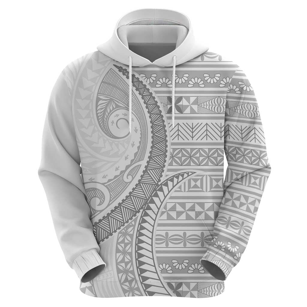 Tokelau White Sunday Hoodie Lotu Tamaiti Ngatu Tokelau Feletoa Manulua LT9 - Polynesian Pride