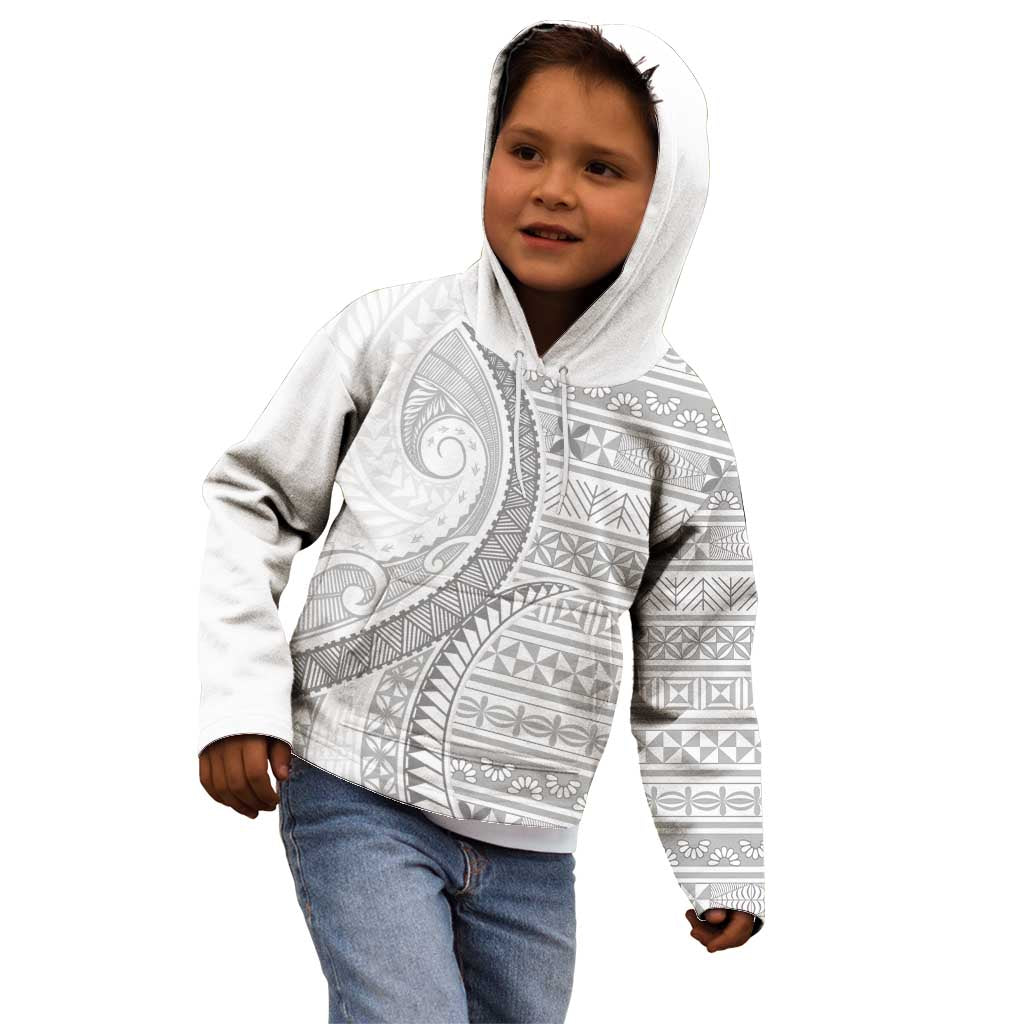 Tokelau White Sunday Kid Hoodie Lotu Tamaiti Ngatu Tokelau Feletoa Manulua LT9 - Polynesian Pride