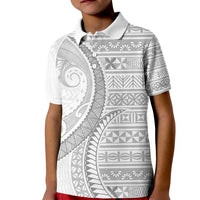 Tokelau White Sunday Kid Polo Shirt Lotu Tamaiti Ngatu Tokelau Feletoa Manulua LT9 Kid White - Polynesian Pride