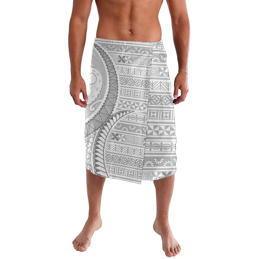Tokelau White Sunday Lavalava Lotu Tamaiti Ngatu Tokelau Feletoa Manulua LT9 White - Polynesian Pride