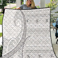 Tokelau White Sunday Quilt Lotu Tamaiti Ngatu Tokelau Feletoa Manulua LT9 White - Polynesian Pride