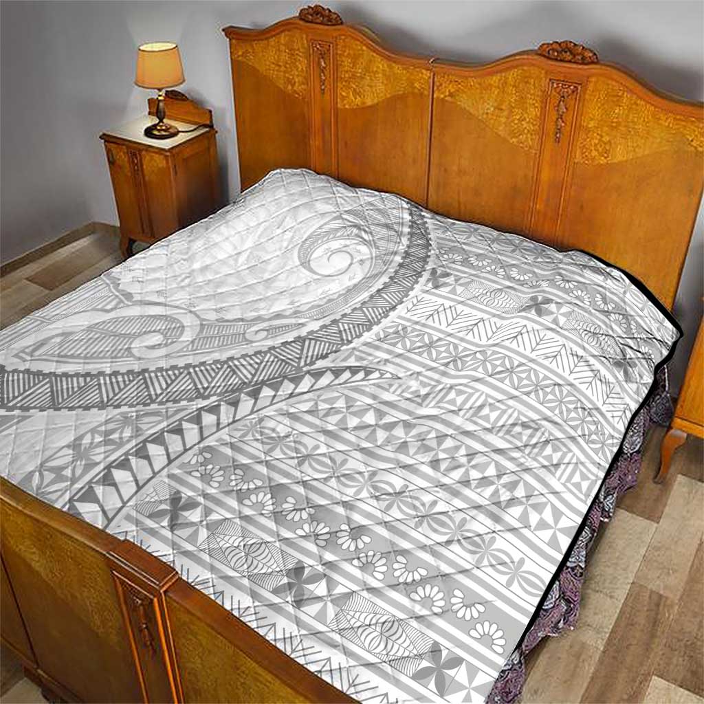 Tokelau White Sunday Quilt Lotu Tamaiti Ngatu Tokelau Feletoa Manulua LT9 - Polynesian Pride