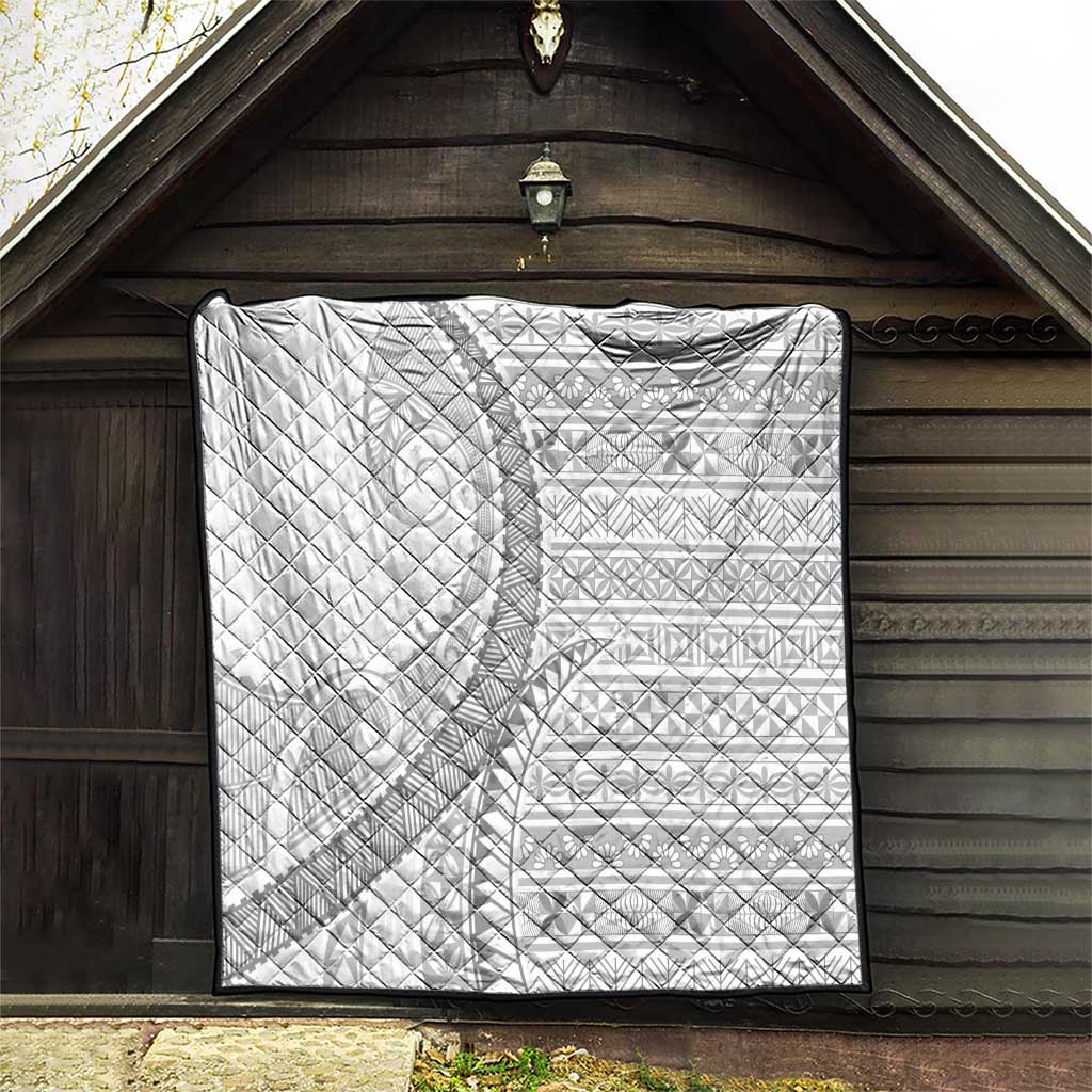Tokelau White Sunday Quilt Lotu Tamaiti Ngatu Tokelau Feletoa Manulua LT9 - Polynesian Pride
