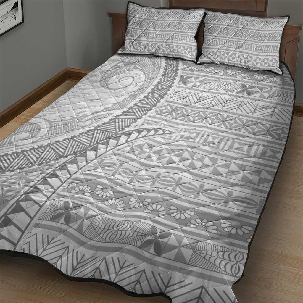 Tokelau White Sunday Quilt Bed Set Lotu Tamaiti Ngatu Tokelau Feletoa Manulua LT9 - Polynesian Pride