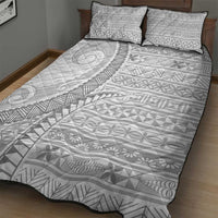 Tokelau White Sunday Quilt Bed Set Lotu Tamaiti Ngatu Tokelau Feletoa Manulua LT9 - Polynesian Pride