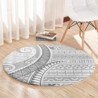 Tokelau White Sunday Round Carpet Lotu Tamaiti Ngatu Tokelau Feletoa Manulua LT9 - Polynesian Pride