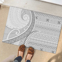 Tokelau White Sunday Rubber Doormat Lotu Tamaiti Ngatu Tokelau Feletoa Manulua LT9 - Polynesian Pride