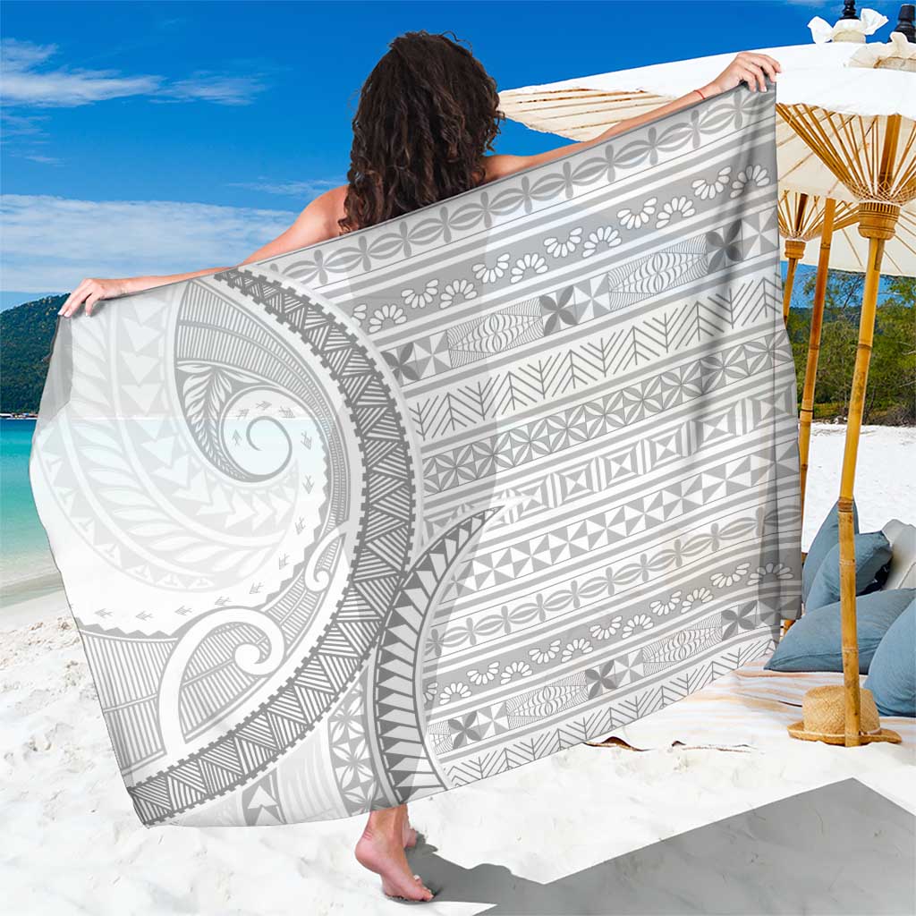 Tokelau White Sunday Sarong Lotu Tamaiti Ngatu Tokelau Feletoa Manulua LT9 One Size 44 x 66 inches White - Polynesian Pride