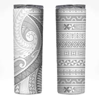 Tokelau White Sunday Skinny Tumbler Lotu Tamaiti Ngatu Tokelau Feletoa Manulua LT9 White - Polynesian Pride