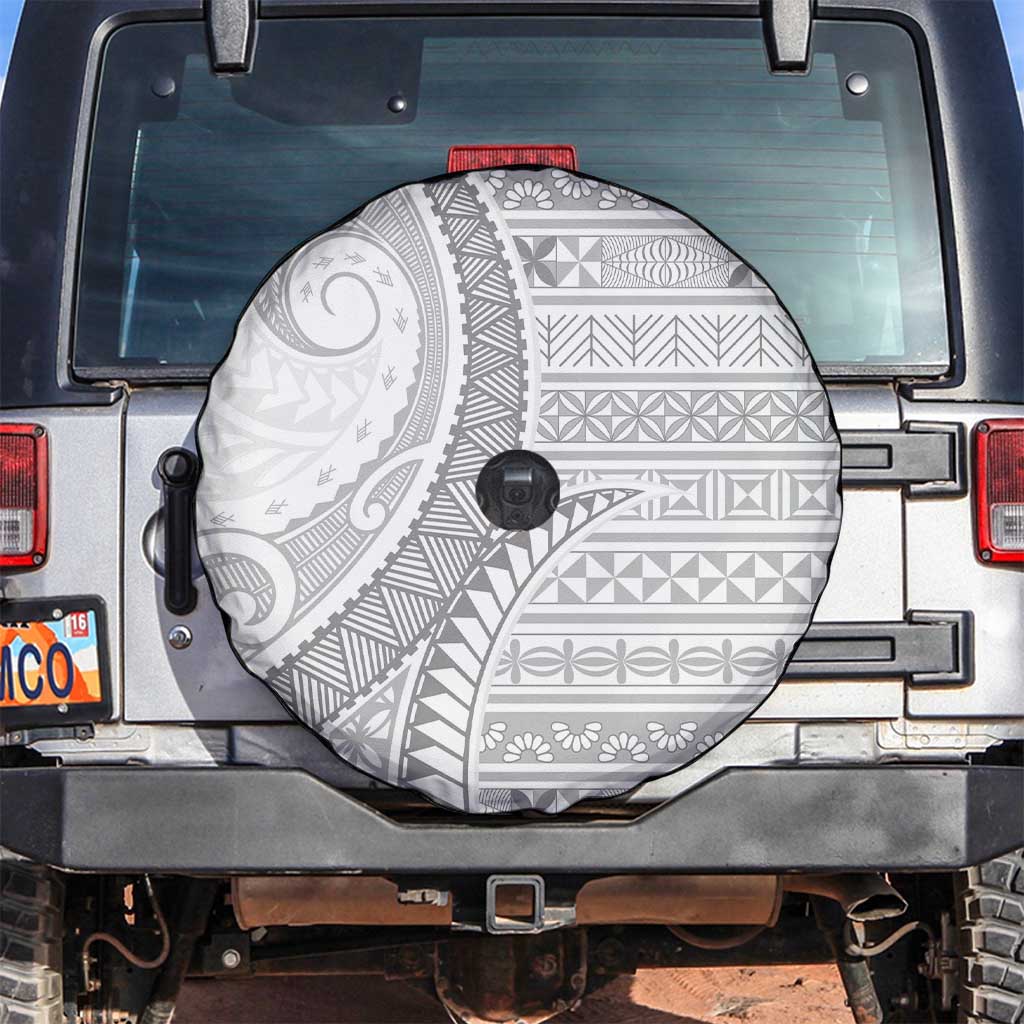 Tokelau White Sunday Spare Tire Cover Lotu Tamaiti Ngatu Tokelau Feletoa Manulua LT9 White - Polynesian Pride