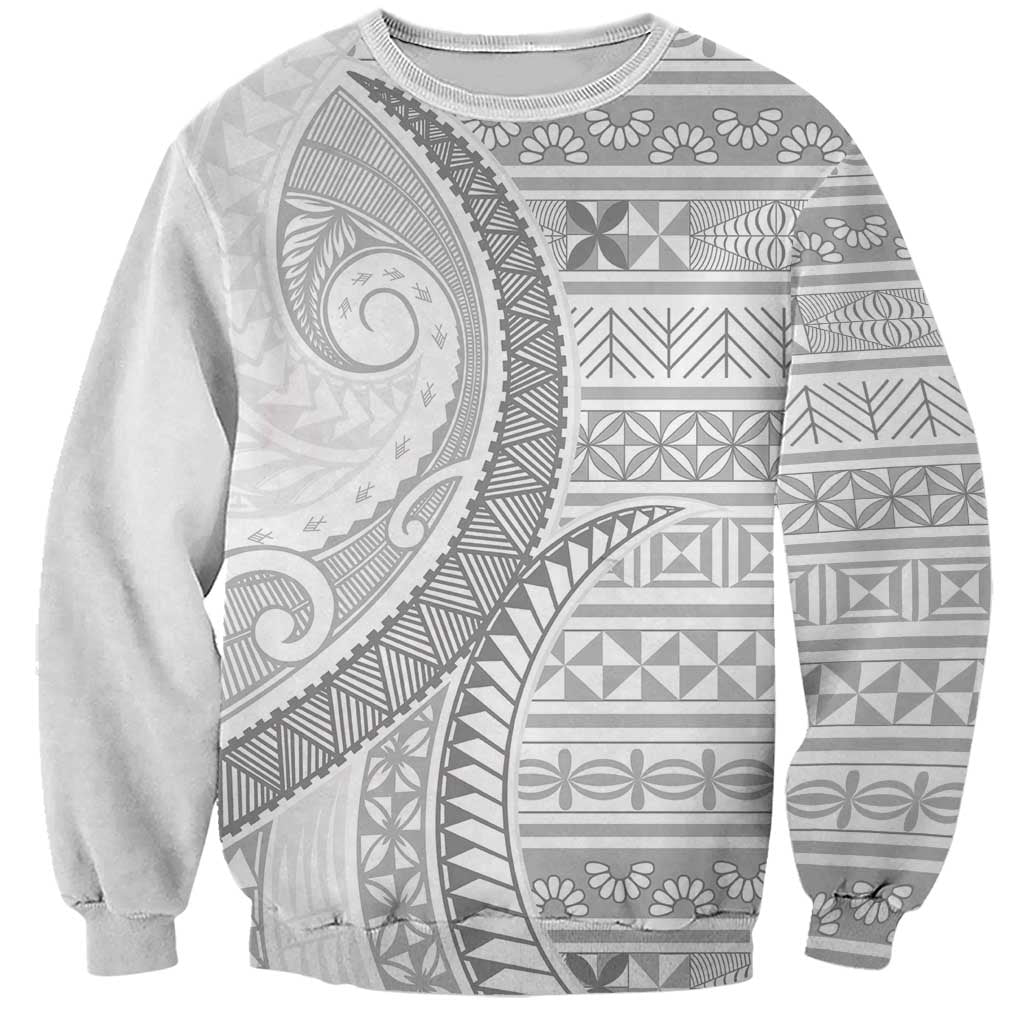 Tokelau White Sunday Sweatshirt Lotu Tamaiti Ngatu Tokelau Feletoa Manulua LT9 Unisex White - Polynesian Pride
