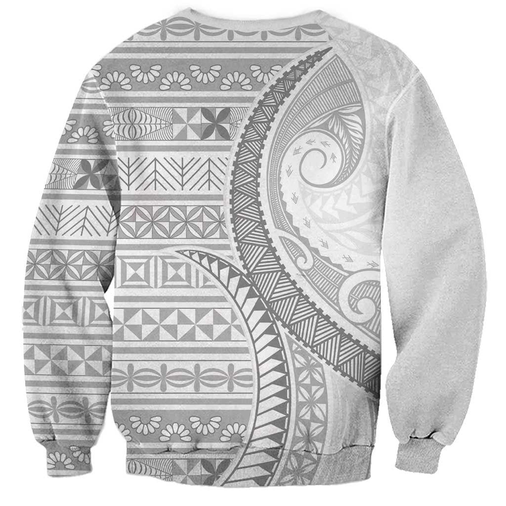 Tokelau White Sunday Sweatshirt Lotu Tamaiti Ngatu Tokelau Feletoa Manulua LT9 - Polynesian Pride