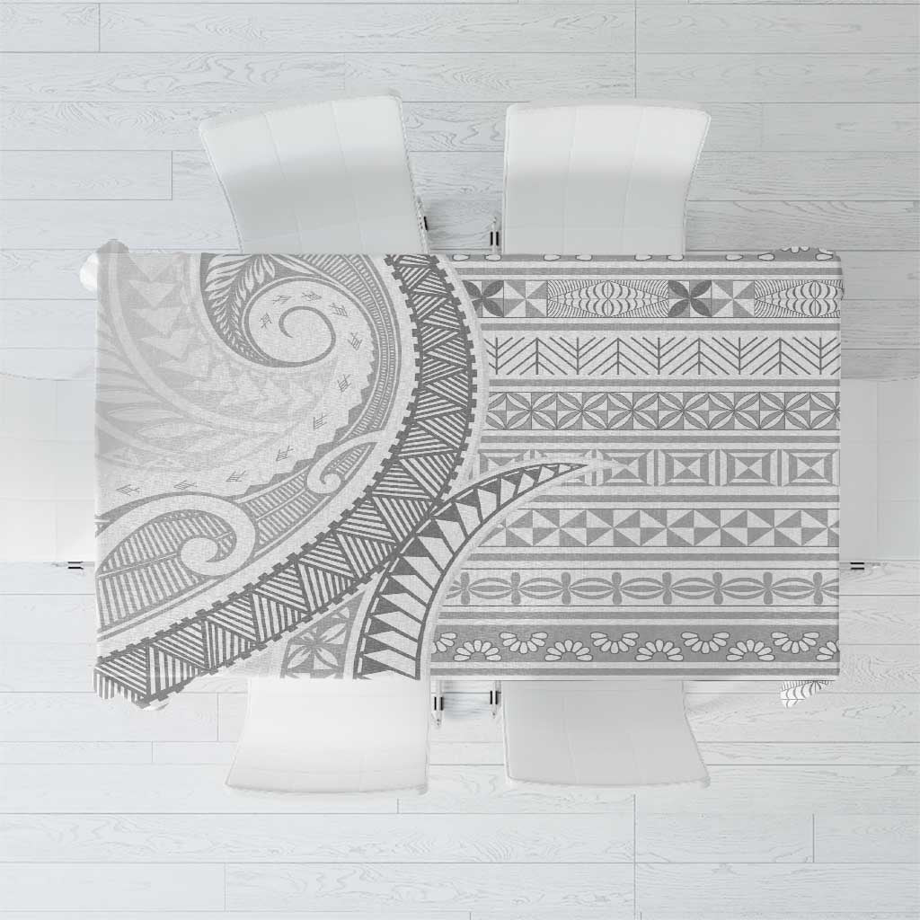 Tokelau White Sunday Tablecloth Lotu Tamaiti Ngatu Tokelau Feletoa Manulua LT9 White - Polynesian Pride
