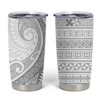 Tokelau White Sunday Tumbler Cup Lotu Tamaiti Ngatu Tokelau Feletoa Manulua LT9 White - Polynesian Pride
