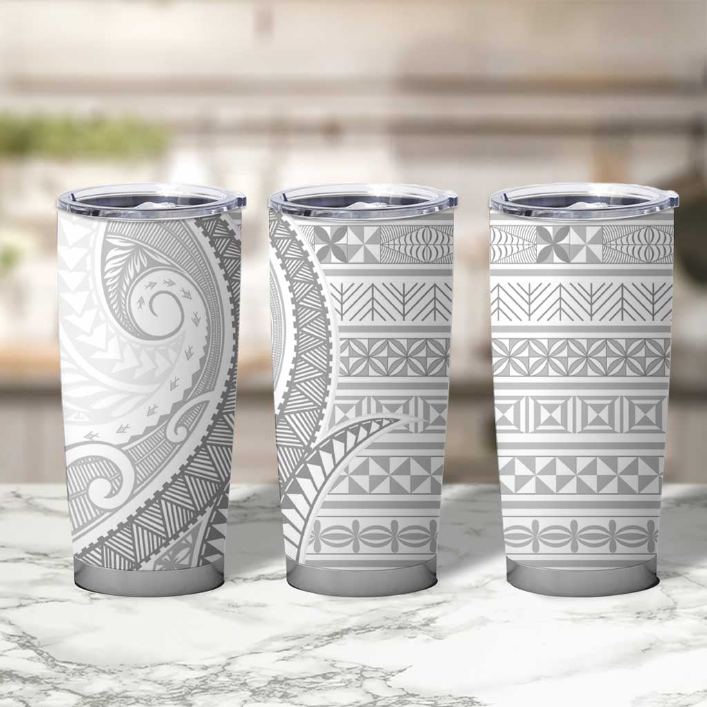 Tokelau White Sunday Tumbler Cup Lotu Tamaiti Ngatu Tokelau Feletoa Manulua LT9 - Polynesian Pride