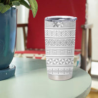 Tokelau White Sunday Tumbler Cup Lotu Tamaiti Ngatu Tokelau Feletoa Manulua LT9 - Polynesian Pride