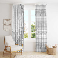 Tokelau White Sunday Window Curtain Lotu Tamaiti Ngatu Tokelau Feletoa Manulua LT9 - Polynesian Pride