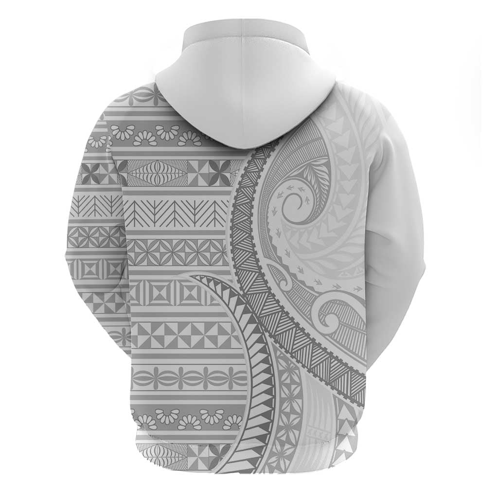 Tokelau White Sunday Zip Hoodie Lotu Tamaiti Ngatu Tokelau Feletoa Manulua LT9 - Polynesian Pride