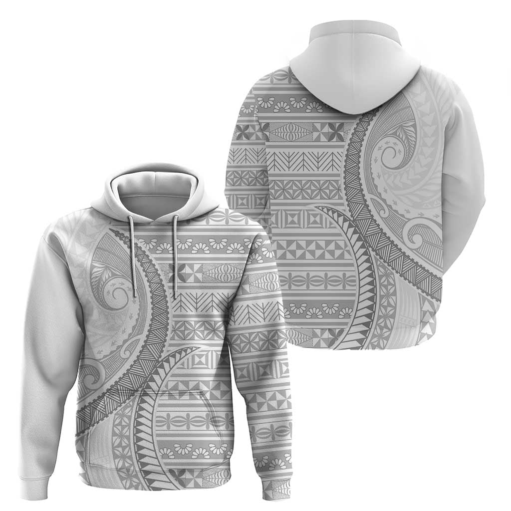 Tokelau White Sunday Zip Hoodie Lotu Tamaiti Ngatu Tokelau Feletoa Manulua LT9 - Polynesian Pride