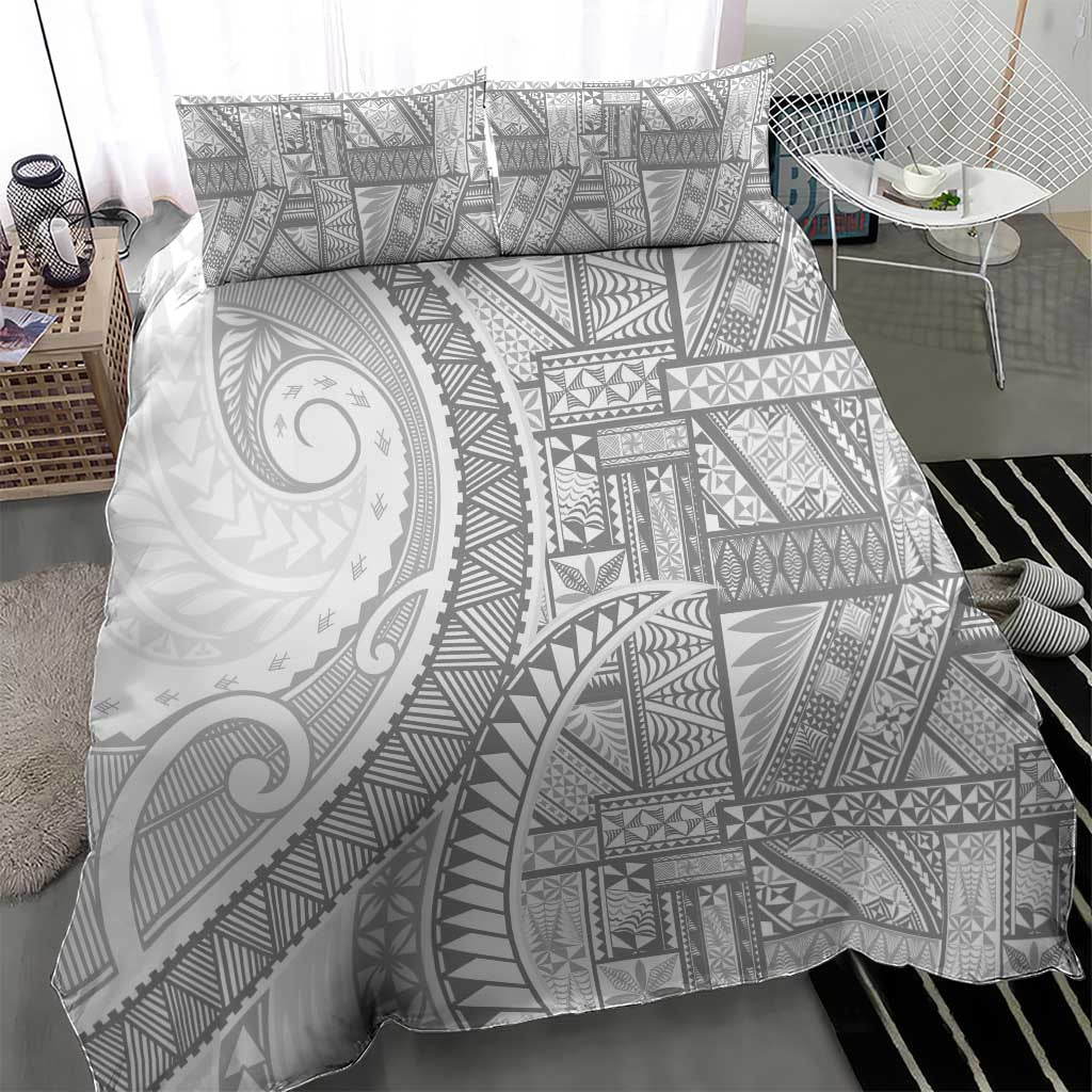 Tonga White Sunday Bedding Set Lotu Tamaiti Ngatu Tribal - Polynesian Pride