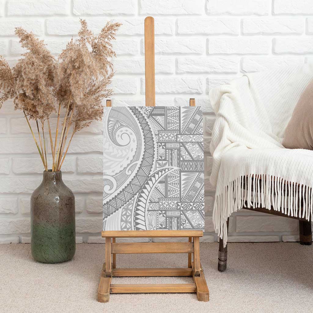 Tonga White Sunday Canvas Wall Art Lotu Tamaiti Ngatu Tribal - Polynesian Pride