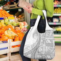 Tonga White Sunday Grocery Bag Lotu Tamaiti Ngatu Tribal - Polynesian Pride