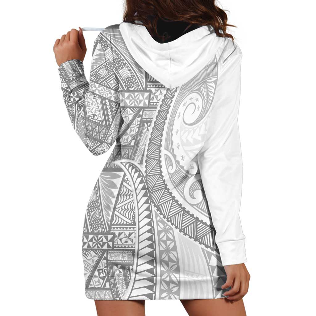 Tonga White Sunday Hoodie Dress Lotu Tamaiti Ngatu Tribal LT9 - Polynesian Pride