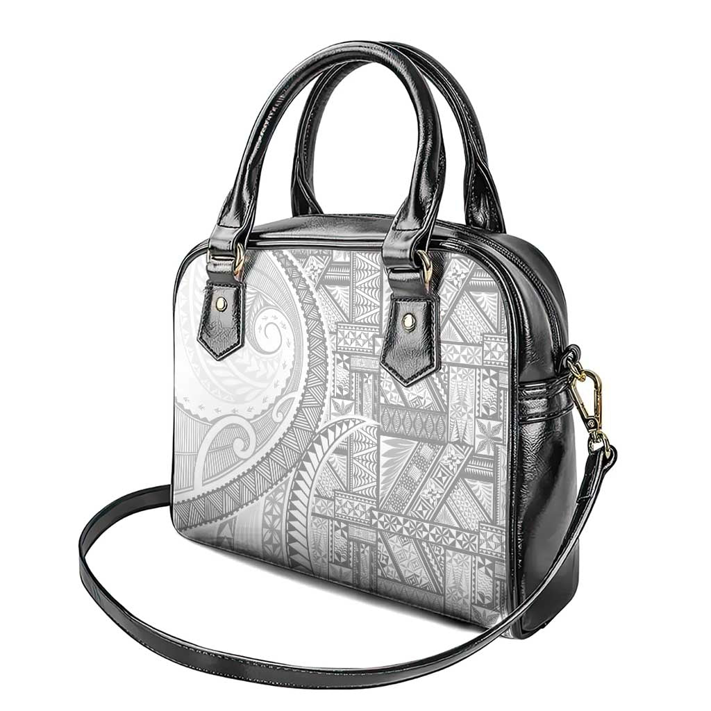 Tonga White Sunday Shoulder Handbag Lotu Tamaiti Ngatu Tribal - Polynesian Pride