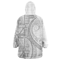 Tonga White Sunday Wearable Blanket Hoodie Lotu Tamaiti Ngatu Tribal LT9 - Polynesian Pride