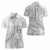 Tonga White Sunday Women Polo Shirt Lotu Tamaiti Ngatu Tribal - Polynesian Pride