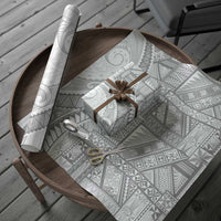 Tonga White Sunday Wrapping Paper Lotu Tamaiti Ngatu Tribal - Polynesian Pride