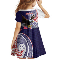 American Samoa Bald Eagle Personalized Family Matching Long Sleeve Bodycon Dress and Hawaiian Shirt Polynesian Teuila Flowers LT9 - Polynesian Pride